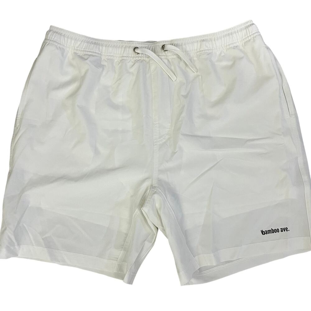 Bamboo Ave Shorts Lined White Athletic Men Size XXL